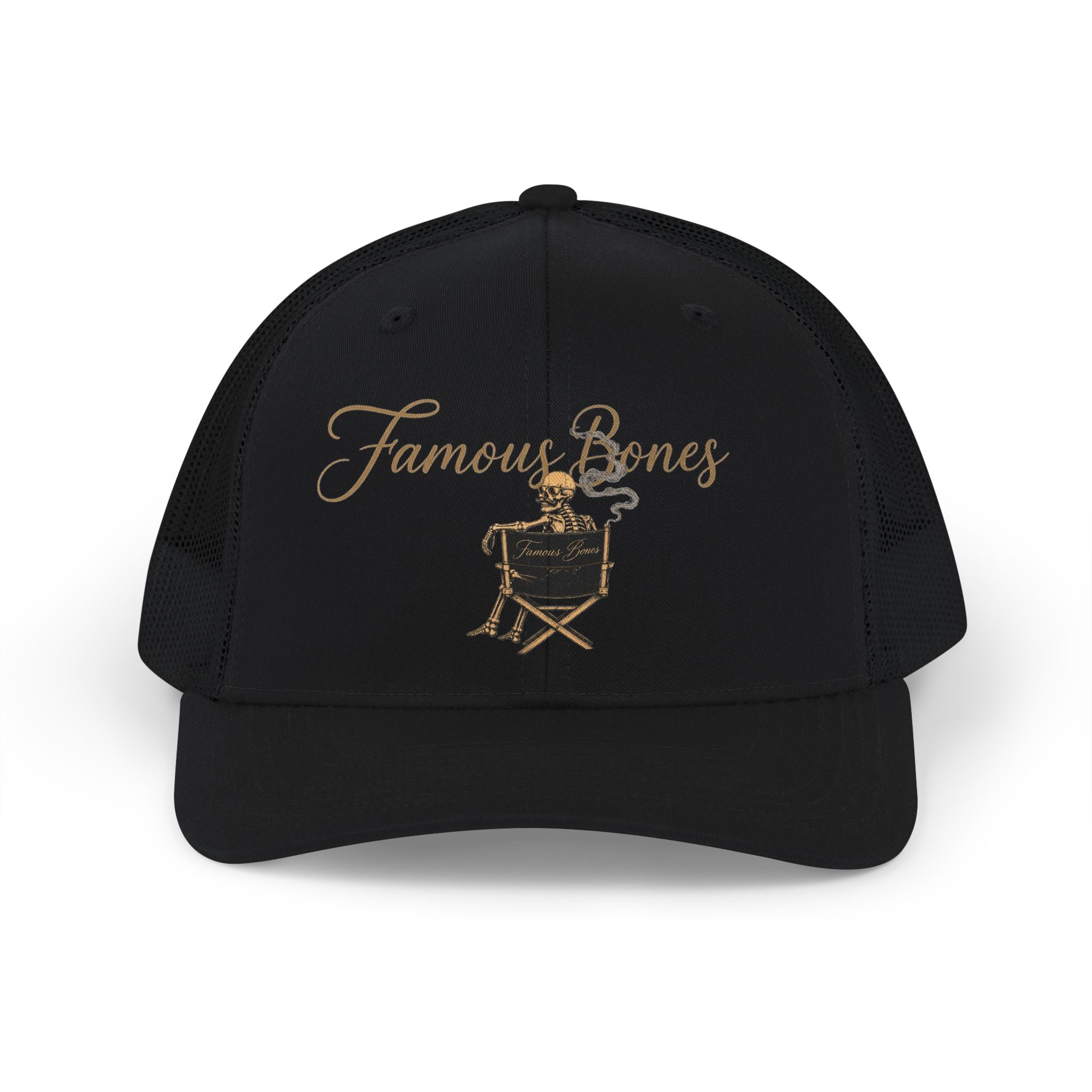 Trucker Cap - "Famous Bones" Director's Chair Embroidered Mesh Snapback