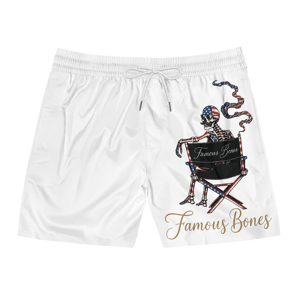 Famous Bones American Flag Skeleton Director Swim Shorts
